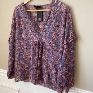 𝅺FRYE‎ NWT Layered Blouse/Camisole- Size Small Boho, Festivals